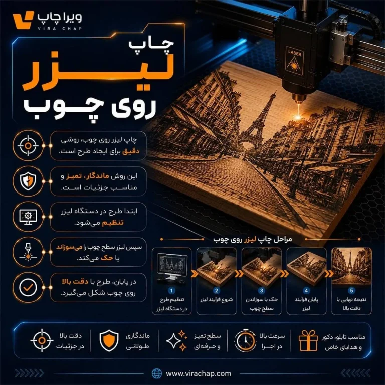 ویراچاپ | چاپ لیزر روی چوب